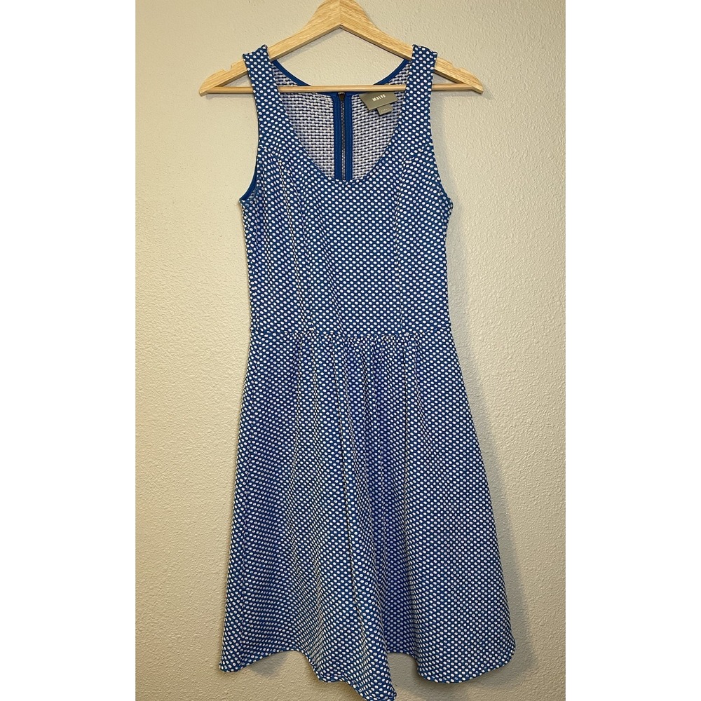 Maeve Anthropologie Caldera Sundress Blue White Fit Flare Sleeveless Women XS‎